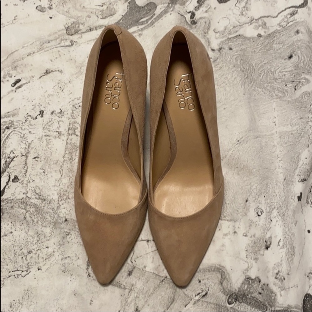 Franco Sarto Tan Suede Block Heels - Picture 2 of 12